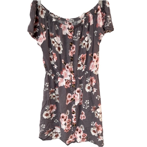 J for Justify Dresses & Skirts - J For Justify 2XL Plus Summer Dress Elastic Gathered Waist Gray/Purple